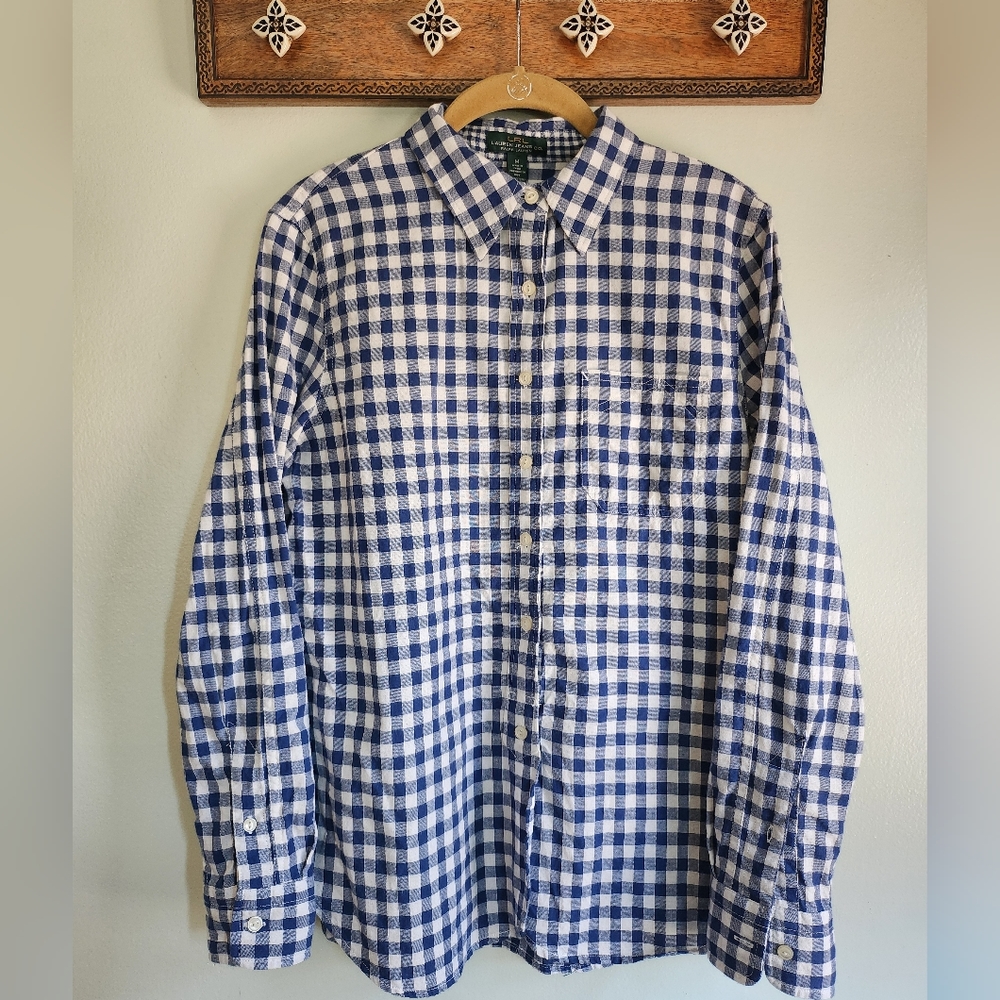 Womens LRL Buttondown Gingham Shirt